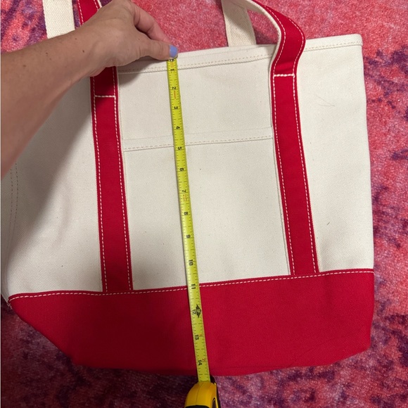 Lands' End Red and Cream Boat Tote - Picture 6 of 8